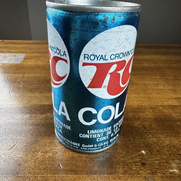 Vintage RC Cola Can Rare Steel Seam Berlin Germany Hergestellt No Top Royal Crwn - Picture 2 of 7